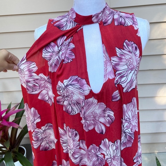 sleeveless floral dress cutout flowy summer spring Easter style forever 21 small - Picture 5 of 16